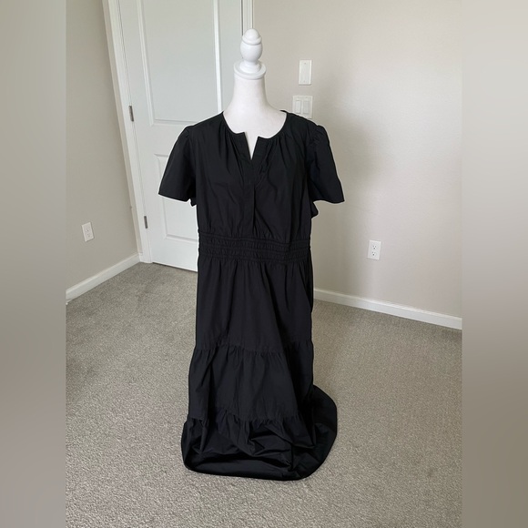NWT Quince 100% Organic Cotton Dark Navy Tiered Maxi Dress Size 2X - Picture 9 of 12